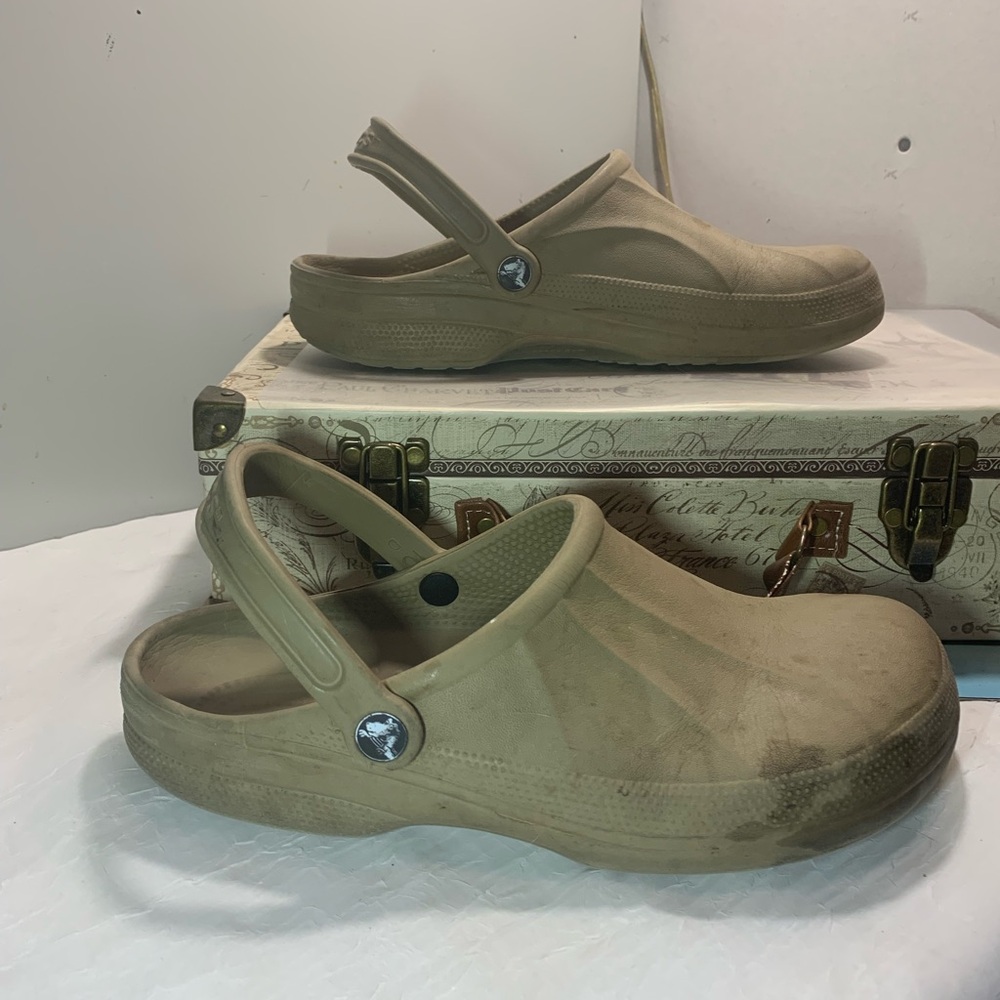 Tan Enclosed Crocs